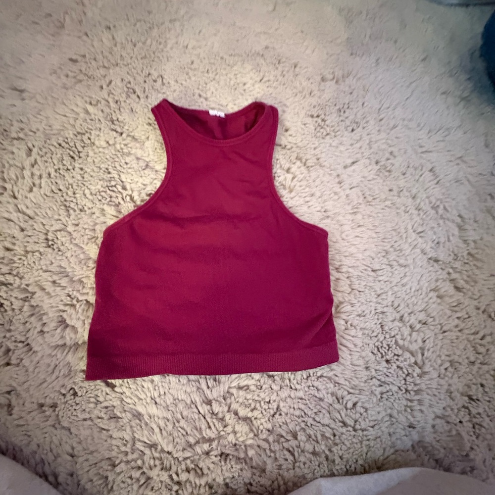 Stylish Burgundy Sleeveless Crop Top